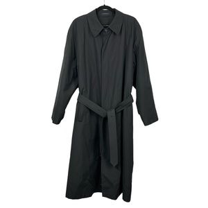 Nautica Trench Coat Size 40R Black Button Front Zip Out Insulated Lining